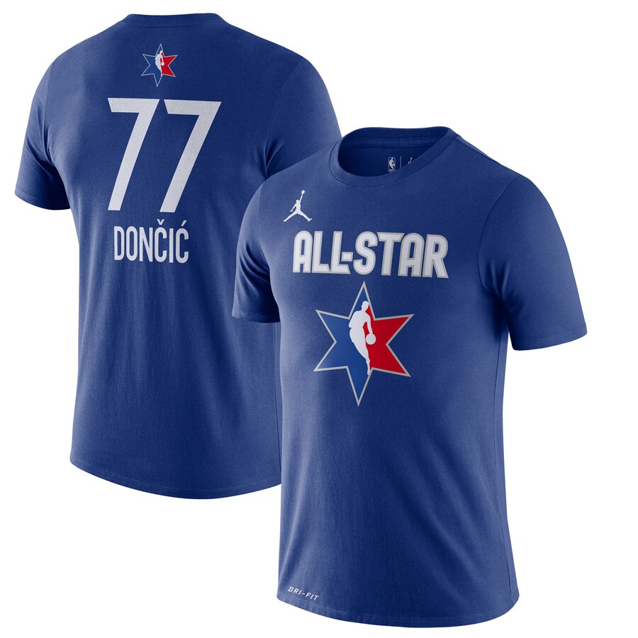 Men Luka Doncic Jordan Brand 2020 NBA AllStar Game Name & Number Player TShirt Blue